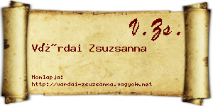 Várdai Zsuzsanna névjegykártya